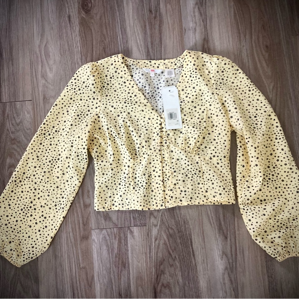 Levi’s Women’s Floral Puff Sleeve Blouse – Size Small